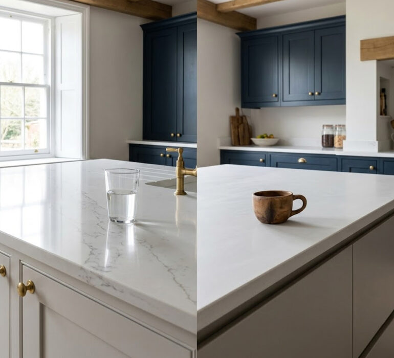 honed-vs-polished-quartz-kitchen-island-comparison
