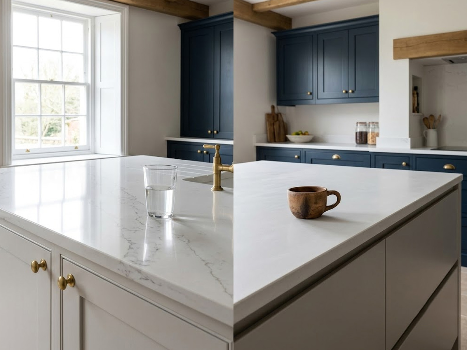 honed-vs-polished-quartz-kitchen-island-comparison