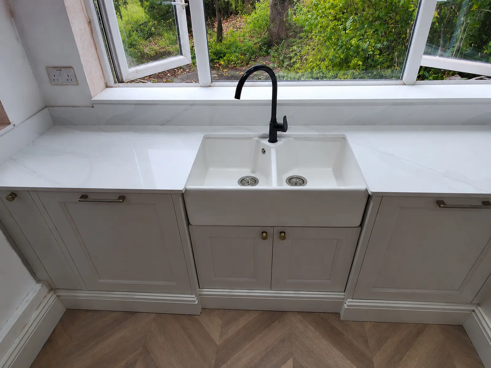 Belfast sink in a kitchen